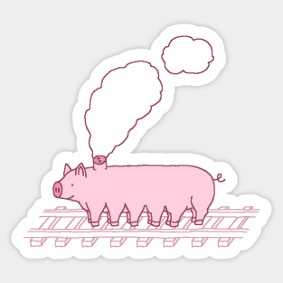 Piggy train Sticker